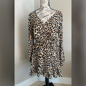 Ruffled Animal Print Dress